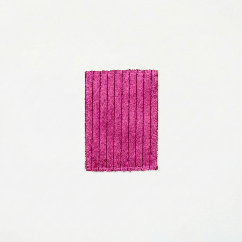 Bright hot pink TEDDY fabric swatch. Shows the textured wide-wale corduroy material used for modular sofa covers.